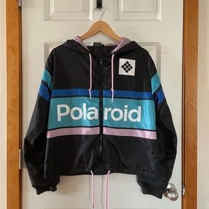 Poloroid windbreaker full zip jacket
